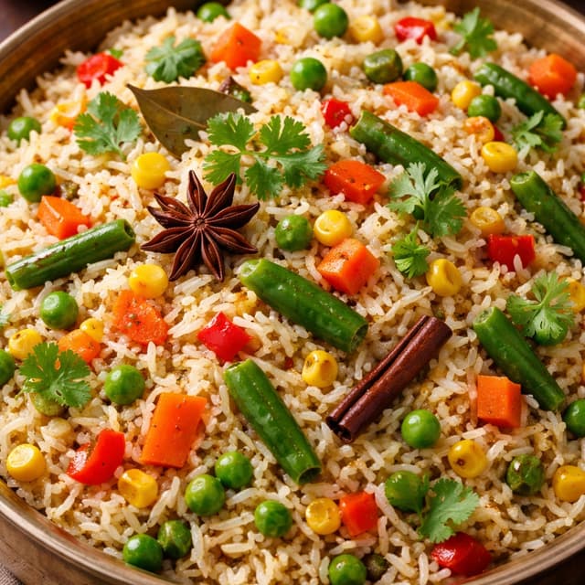 Vegetable Pulao - Fragrant Rice Dish with Mixed Vegetables with Yogurt
