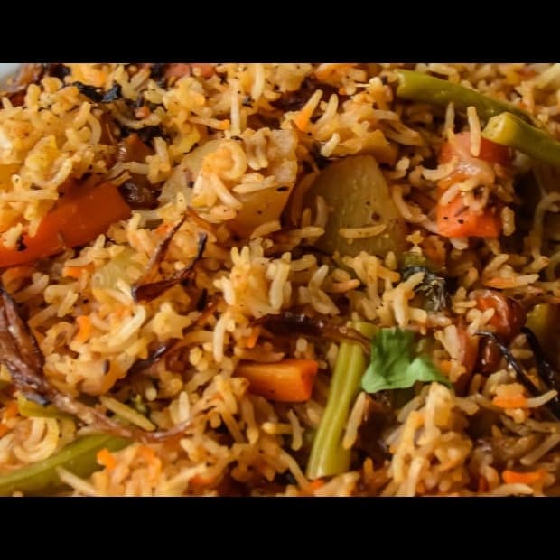 Veg Biriyani with Cucumber Raita